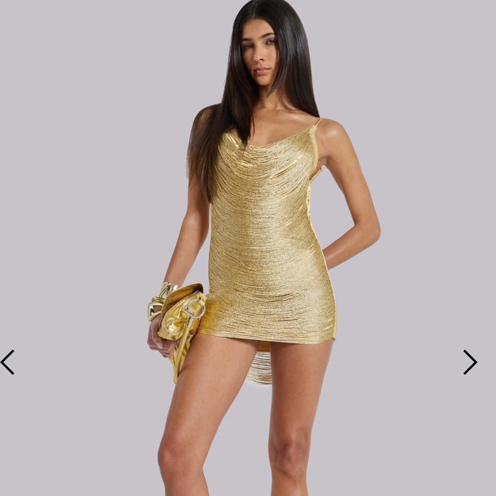 Jaded London Lavinia Backless Fringe Mini Dress in Gold - Picture 8 of 12